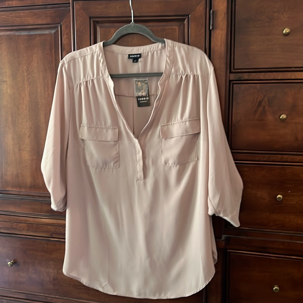 Torrid Tan Blouse Size 2